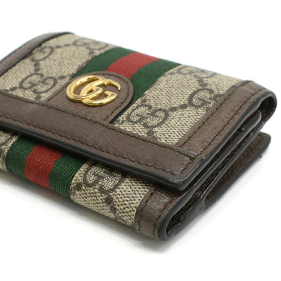 Gucci Tri fold Wallet Ophidia GG Supreme Sherry Line Beige - Picture 5 of 9